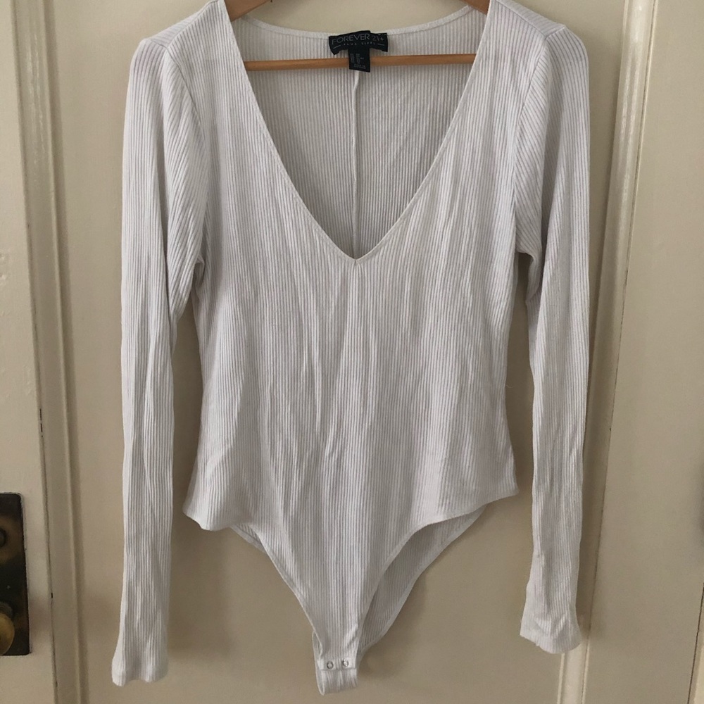 White low cut bodysuit